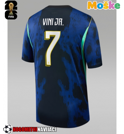 Moške Nogometnih dresov Brazilija Vinicius Junior #7 Gostujoči SP 2026 Kratki rokavi Moške Nogometnih dresov Brazilija Vinicius Junior #7 Gostujoči SP 2026 Kratki rokavi